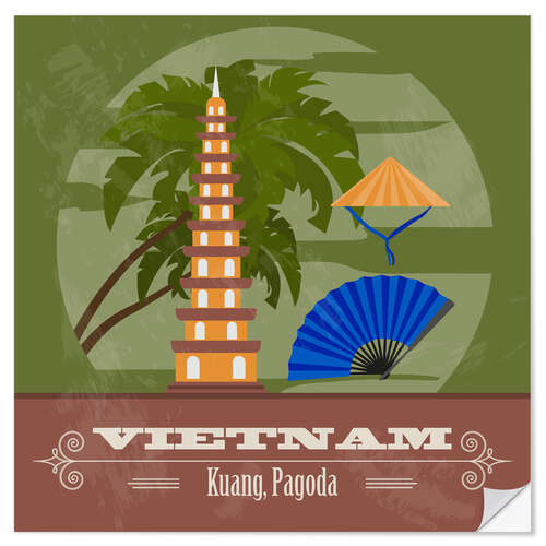 Wandsticker Vietnam - Kuang, Pagode