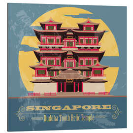 Magnettafel Singapur - Zahn-des-Buddha-Tempel