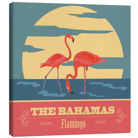 Stampa su tela  The Bahamas - Flamingo