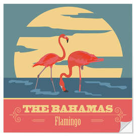 Wandsticker Bahamas - Flamingos