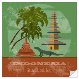 Wall sticker Indonesia - Sumatra, Bali, Java