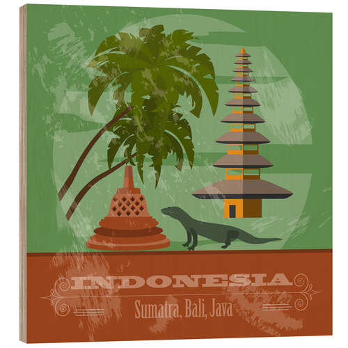 Stampa su legno Indonesia - Sumatra, Bali, Java