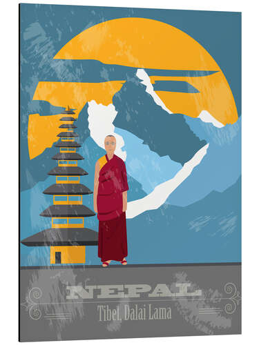 Stampa su alluminio Nepal - Tibet, Dalai Lama