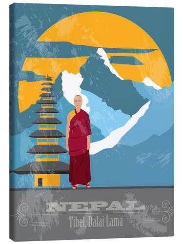 Lærredsbillede Nepal - Tibet, Dalai Lama