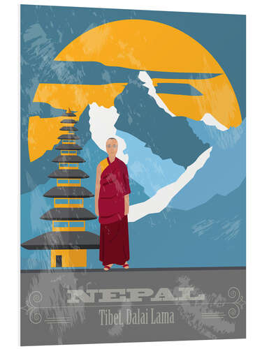 Foam board print Nepal - Tibet, Dalai Lama