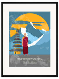 Gerahmter Kunstdruck Nepal - Tibet, Dalai Lama