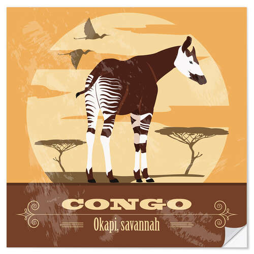 Wandsticker Kongo - Okapi