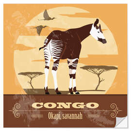 Wandsticker Kongo - Okapi