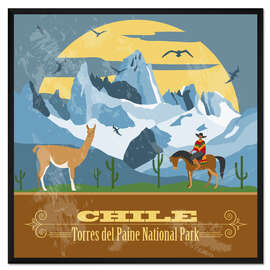 Gerahmter Kunstdruck Chile - Torres del Paine