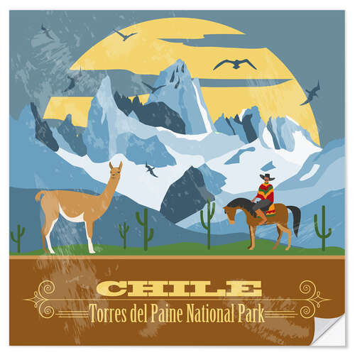 Vinilo para la pared Chile - Torres del Paine