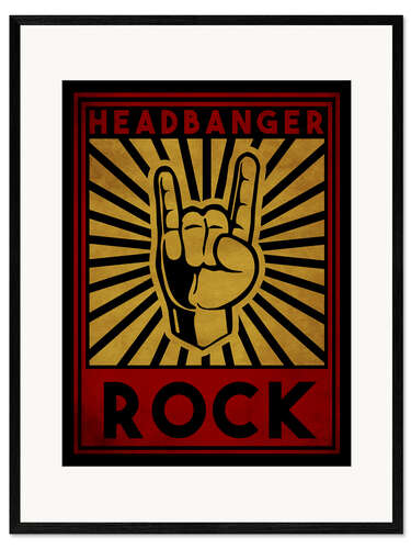 Gerahmter Kunstdruck headbanger