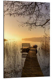 Magnettafel Steg im Frühling zum Sonnenaufgang