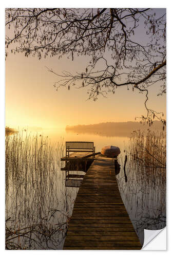 Självhäftande poster Ridge in the spring sunrise