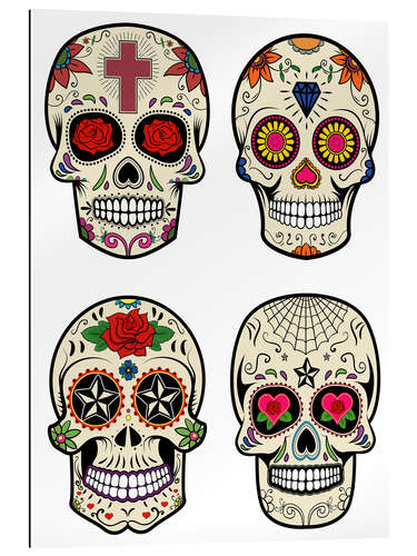 Stampa su plexi-alluminio Mexico Skulls