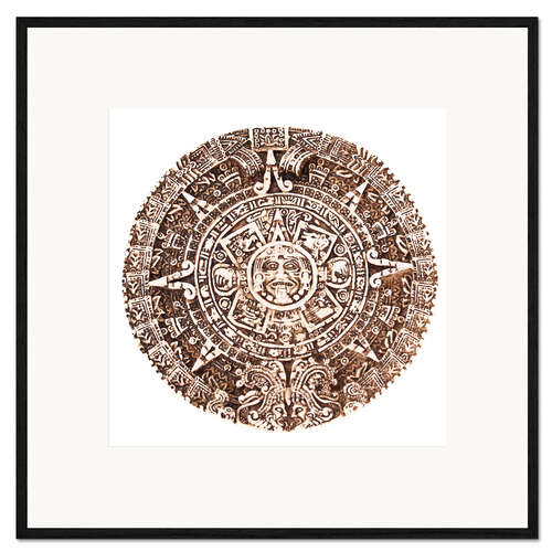 Ingelijste kunstdruk Mayan calendar