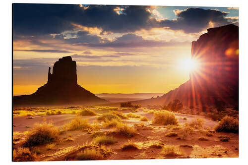 Aluminium print Zonsondergang in Monument Valley, VS