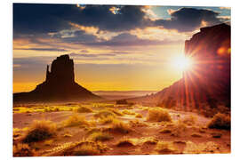 Foam board print Sunset in Monument Valley, USA