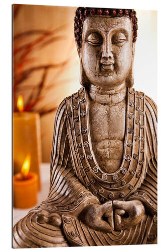 Gallery Print Buddha-Statue mit Kerzen