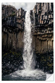 Vinilo para la pared Svartifoss, Black waterfall, Iceland