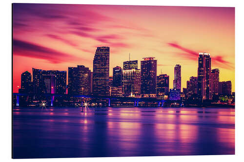 Aluminium print Miami at sunset, USA