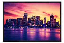 Gerahmter Kunstdruck Miami bei Sonnenuntergang, USA