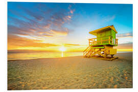 Stampa su PVC Miami Beach with lifeguard tower