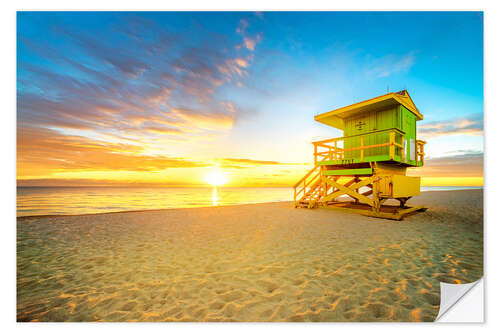 Wall sticker Miami Beach with lifeguard tower