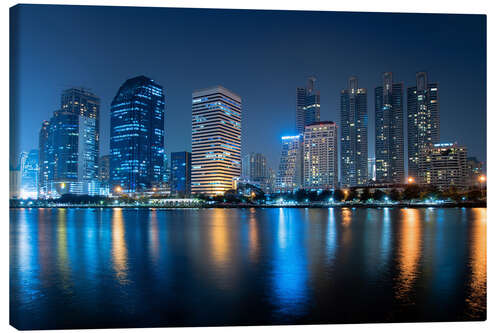 Tableau sur toile Bangkok city downtown at night