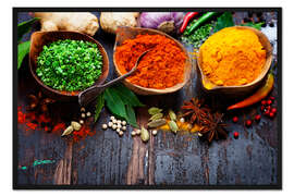 Gerahmter Kunstdruck Bunte Gewürzvielfalt