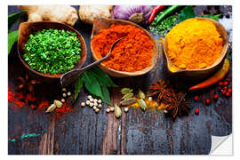 Selvklebende plakat Colorful spices diversity