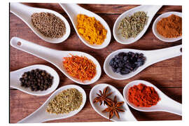 Magnettafel Gewürze in Keramiklöffeln