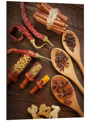 Aluminium print Spices Still Life