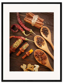 Ingelijste kunstdruk Spices Still Life