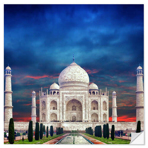 Selvklebende plakat Taj Mahal in India