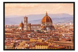 Gerahmter Kunstdruck Kathedrale von Florenz im Abendlicht