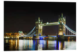 Aluminiumtavla Tower bridge at night