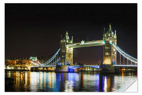 Adesivo murale Tower bridge at night