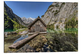 Tableau en aluminium Boathouse at the lake, Bavaria