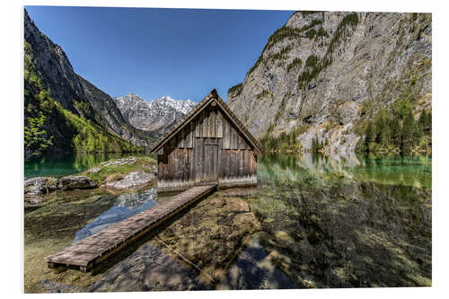 Foam board print Boathouse at the lake, Bavaria