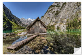 Selvklæbende plakat Boathouse at the lake, Bavaria