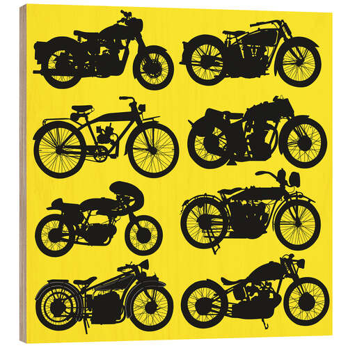 Wood print Motorbikes