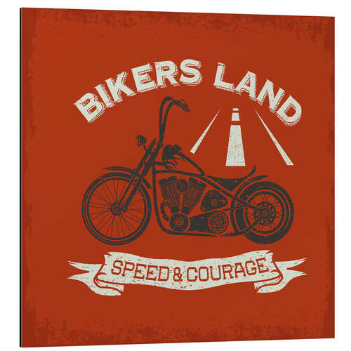 Tableau en aluminium Bikers Land