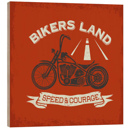 Holzbild Bikers Land