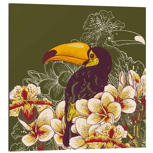 Aluminium print Toucan olive