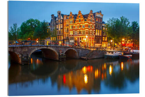 Gallery print Night city view of Amsterdam