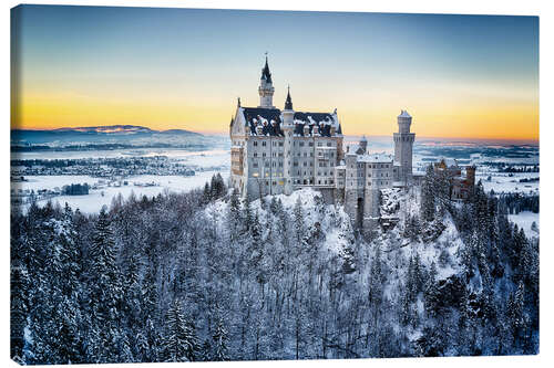 Leinwandbild Neuschwanstein im Schnee