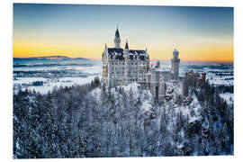 Tableau en PVC Château de Neuschwanstein sous la neige