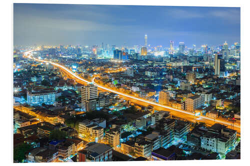 Tableau en PVC Bangkok downtown Skyline at night