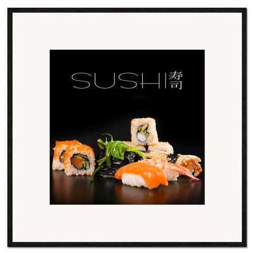 Stampa artistica con cornice Sushi on black