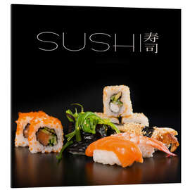 Magnettafel Sushi auf schwarz